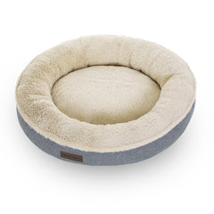 FEANDREA 55cm Dog Sofa Bed Round Shape Fabric Grey Pet Care > Dog Supplies V227-3309641001081 Online Furniture