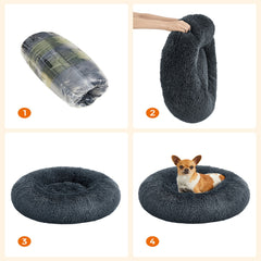 FEANDREA 60cm Dog Bed with Removable Washable Cusion Dark Gray Pet Care > Dog Supplies V227-3309641001411 Online Furniture