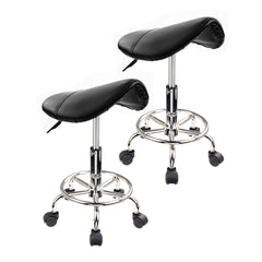 Forever Beauty 2 Set Black Salon Barber Stool Swivel Saddle Type Furniture > Bar Stools & Chairs V274-FT-SC4B-X2 Online Furniture