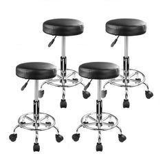 Forever Beauty 4 Set Black Salon Barber Stool Swivel Round Type Furniture > Bar Stools & Chairs V274-FT-SC2B-X4 Online Furniture