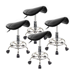 Forever Beauty 4 Set Black Salon Barber Stool Swivel Saddle Type Furniture > Bar Stools & Chairs V274-FT-SC4B-X4 Online Furniture