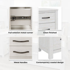 Foxglove Dresser 6 Chest of Drawers Solid Wood Tallboy Storage Cabinet - White Furniture > Bedroom V315-V-FLOR-005 Online Furniture