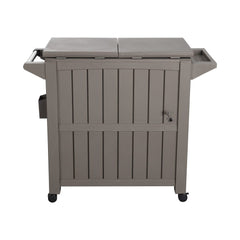 Garden Bar Serving Cart with Cooler (Taupe) Furniture > Outdoor V264-OTF-539PP-LGR-NA-1 Online Furniture