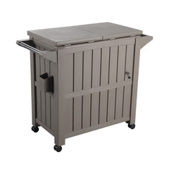 Garden Bar Serving Cart with Cooler (Taupe) Furniture > Outdoor V264-OTF-539PP-LGR-NA-1 Online Furniture