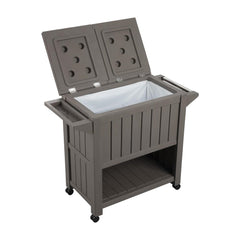 Garden Bar Serving Cart with Cooler (Taupe) Furniture > Outdoor V264-OTF-539PP-LGR-NA-1 Online Furniture