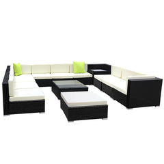 Gardeon 13PC Outdoor Furniture Sofa Set Wicker Garden Patio Lounge Furniture > Outdoor FF-SOFA-BK-13PC-ABDEE-N Online Furniture