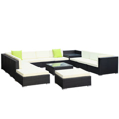 Gardeon 13PC Outdoor Furniture Sofa Set Wicker Garden Patio Lounge Furniture > Outdoor FF-SOFA-BK-13PC-ABDEE-N Online Furniture