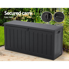 Gardeon 240L Outdoor Storage Box Lockable Bench Seat Garden Deck Toy Tool Sheds - ozily