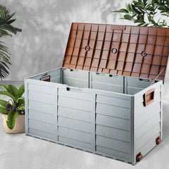 Gardeon 290L Outdoor Storage Box - Brown - ozily
