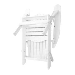 Gardeon 3 Piece Outdoor Adirondack Beach Chair and Table Set - White Furniture > Outdoor FF-BEACH-SET-3WH Online Furniture