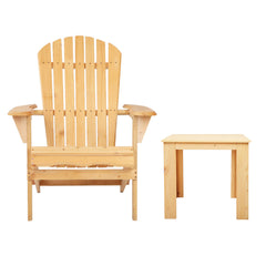 Gardeon 3 Piece Wooden Outdoor Beach Chair and Table Set Furniture > Outdoor FF-BEACH-SET-3NTL Online Furniture