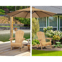 Gardeon 3 Piece Wooden Outdoor Beach Chair and Table Set Furniture > Outdoor FF-BEACH-SET-3NTL Online Furniture