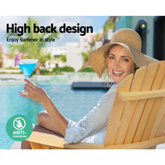 Gardeon 3 Piece Wooden Outdoor Beach Chair and Table Set Furniture > Outdoor FF-BEACH-SET-3NTL Online Furniture