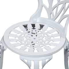 Gardeon 3PC Outdoor Setting Cast Aluminium Bistro Table Chair Patio White Furniture > Outdoor GB-CALU-3PC-XG1018-WH Online Furniture