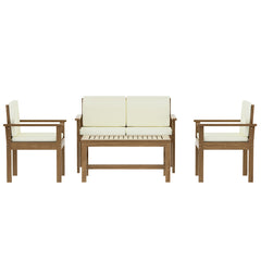 Gardeon 4-Piece Outdoor Sofa Set Wooden Couch Lounge Setting Furniture > Outdoor FF-B-SOFA-BR-AB Online Furniture