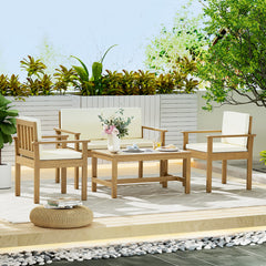 Gardeon 4-Piece Outdoor Sofa Set Wooden Couch Lounge Setting Furniture > Outdoor FF-B-SOFA-BR-AB Online Furniture