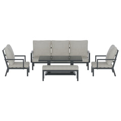 Gardeon 5-Piece Outdoor Furniture Setting Table Chair Set Aluminium Sofa 7-Seater Furniture > Outdoor ALU-SOFA-5PCS-BENCH-AB Online Furniture