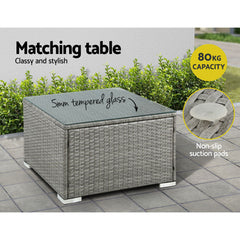 Gardeon 5-Piece Outdoor Furniture Sofa Set Wicker Lounge Setting Table Chairs Furniture > Outdoor ODF-SOFA-5PCS-HJ-GE-AB Online Furniture