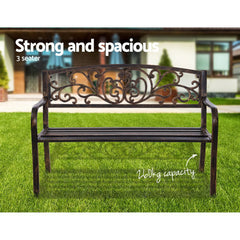 Gardeon Cast Iron Garden Bench - Bronze Furniture GB-STEEL-XG201-BZ Online Furniture