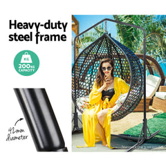 Gardeon Double Hammock Chair Stand Steel Frame 2 Person Outdoor Heavy Duty 200KG Furniture > Outdoor HM-CHAIR-STAND-U Online Furniture