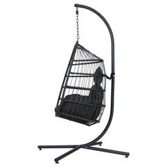 Gardeon Egg Swing Chair Hammock Stand Outdoor Furniture Hanging Wicker Seat Grey Furniture > Outdoor HM-EGG-ROPE-XD-GREY Online Furniture