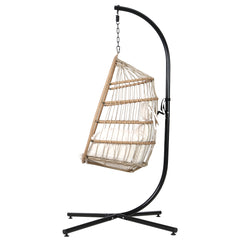 Gardeon Egg Swing Chair Hammock With Stand Outdoor Furniture Hanging Wicker Seat Furniture > Outdoor HM-EGG-ROPE-XD-YE Online Furniture