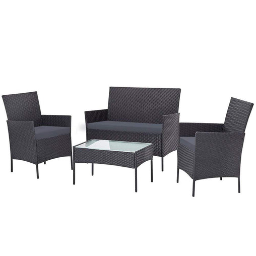Gardeon Garden Furniture Outdoor Lounge Setting Wicker Sofa Patio Storage cover Grey - ozily