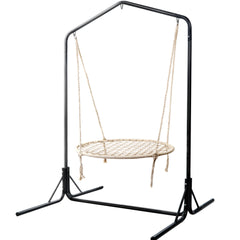 Gardeon Hammock Chair Kids Swing with Stand 100cm - Cream Furniture > Outdoor HM-CHAIR-NEST-CREAM-U Online Furniture