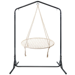 Gardeon Hammock Chair Kids Swing with Stand 100cm - Cream Furniture > Outdoor HM-CHAIR-NEST-CREAM-U Online Furniture