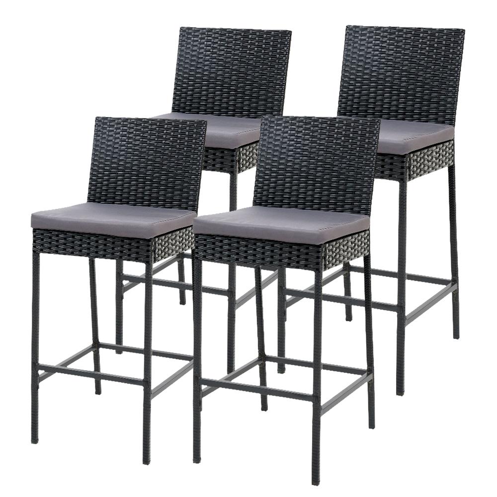Gardeon Outdoor Bar Stools Dining Chairs Rattan Furniture X4 - ozily