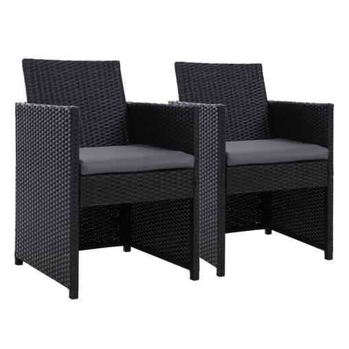 Gardeon Outdoor Chairs Dining Patio Furniture Lounge Setting Wicker Garden Furniture > Outdoor ODF-CHAIR-DINING-B-2X-BK Online Furniture