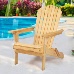 Gardeon Outdoor Chairs Furniture Beach Chair Lounge Wooden Adirondack Garden Patio Furniture > Outdoor FF-BEACH-CHAIR-NTL Online Furniture