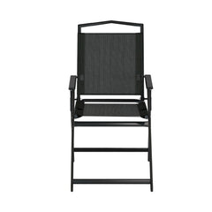 Gardeon Outdoor Chairs Portable Folding Camping Chair Steel Patio Furniture Furniture > Outdoor ODF-CHAIR-FOLD-BK-2X Online Furniture