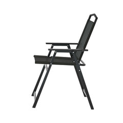 Gardeon Outdoor Chairs Portable Folding Camping Chair Steel Patio Furniture Furniture > Outdoor ODF-CHAIR-FOLD-BK-2X Online Furniture