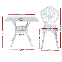 Gardeon Outdoor Dining Set 5 Piece Chairs Table Cast Aluminum Patio White Furniture > Outdoor FF-DINING-CALU-WH-AB Online Furniture