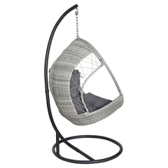 Gardeon Outdoor Egg Swing Chair Wicker Furniture Pod Stand Armrest Light Grey Furniture > Outdoor HM-EGG-RAN-S-ARM-LGR Online Furniture