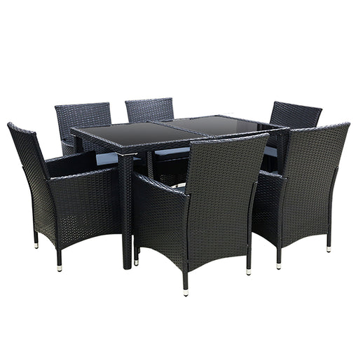 Gardeon Outdoor Furniture 7pcs Dining Set Furniture > Outdoor FF-DINING-7CLS-BK-ABC Online Furniture