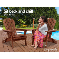 Gardeon Outdoor Furniture Beach Chair Wooden Adirondack Patio Lounge Garden - ozily
