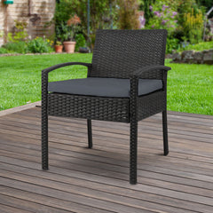 Gardeon Outdoor Furniture Bistro Wicker Chair Black Furniture > Outdoor ODF-CHAIR-TEA-BK Online Furniture