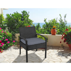 Gardeon Outdoor Furniture Bistro Wicker Chair Black Furniture > Outdoor ODF-CHAIR-TEA-BK Online Furniture