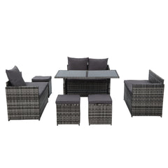 Gardeon Outdoor Furniture Dining Setting Sofa Set Lounge Wicker 9 Seater Mixed Grey Furniture > Outdoor ODF-SDBOSS-3OTM-GE Online Furniture