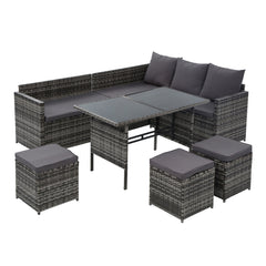 Gardeon Outdoor Furniture Dining Setting Sofa Set Wicker 9 Seater Storage Cover Mixed Grey Furniture > Outdoor ODF-SDBOSS-3OTM-GE-COVER Online Furniture