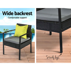 Gardeon Outdoor Furniture Lounge Setting Garden Patio Wicker Cover Table Chairs Furniture > Outdoor FF-SAIPAN-BK-COVER Online Furniture