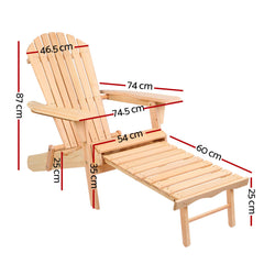 Gardeon Outdoor Furniture Sun Lounge Chairs Beach Chair Recliner Adirondack Patio Garden Furniture > Outdoor FF-BEACH-CHOTTO-NTL Online Furniture