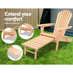 Gardeon Outdoor Furniture Sun Lounge Chairs Beach Chair Recliner Adirondack Patio Garden Furniture > Outdoor FF-BEACH-CHOTTO-NTL Online Furniture