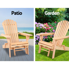 Gardeon Outdoor Furniture Sun Lounge Chairs Beach Chair Recliner Adirondack Patio Garden Furniture > Outdoor FF-BEACH-CHOTTO-NTL Online Furniture