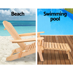 Gardeon Outdoor Furniture Sun Lounge Chairs Beach Chair Recliner Adirondack Patio Garden Furniture > Outdoor FF-BEACH-CHOTTO-NTL Online Furniture