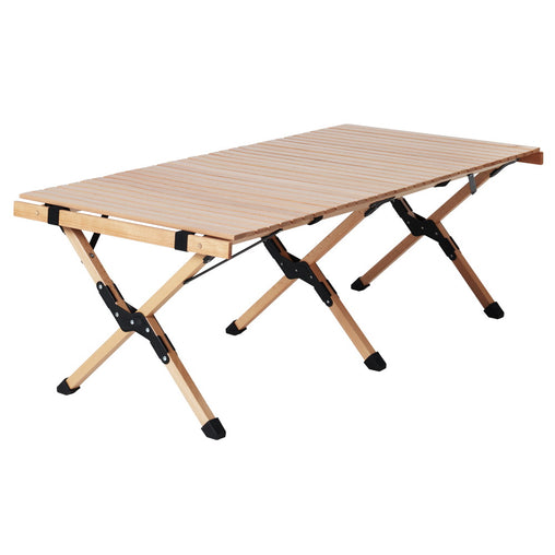 Gardeon Outdoor Furniture Wooden Egg Roll Picnic Table Camping Desk 120CM Furniture > Outdoor WOOD-ROLL-TB-120-WN Online Furniture