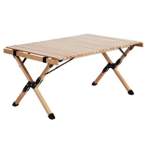 Gardeon Outdoor Furniture Wooden Egg Roll Picnic Table Camping Desk 90CM Furniture > Outdoor WOOD-ROLL-TB-90-WN Online Furniture