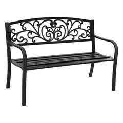 Gardeon Outdoor Garden Bench - Black - ozily